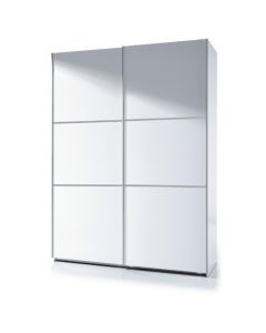 Arctic Medium Sliding Wardrobe With Shelves In White High Gloss