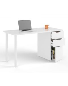 Arctic Reversible Wooden Computer Desk In White