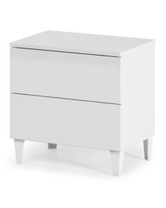 Arctic Wooden Chest Of Drawers In White High Gloss With 2 Drawers