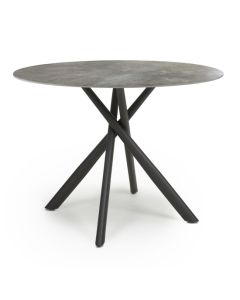 Avesta Round Wooden Dining Table In Grey Marble Effect