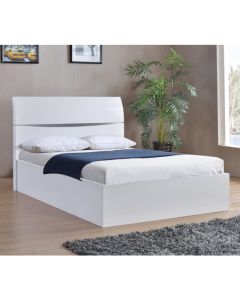 Arden Wooden Storage Double Bed In White High Gloss