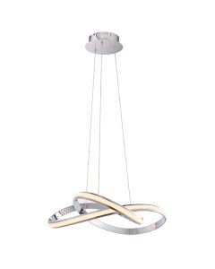 Aria LED Ceiling Pendant Light In Chrome With White Diffuser