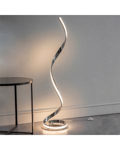 Aria LED Floor Lamp In Chrome With White Diffuser