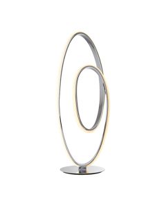 Aria LED Round Table Lamp In Chrome With White Diffuser