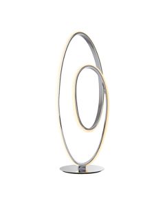 Aria LED Round Table Lamp In Chrome With White Diffuser