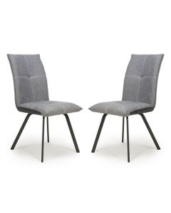 Ariel Light Grey Linen Effect Dining Chairs In Pair