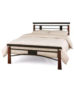 Armstrong Metal Double Bed In Black And Oak