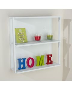 Arran Large Wooden 3 Shelves Narrow Wall Shelf In Matt White