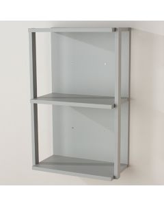 Arran Medium Wooden 3 Shelves Narrow Wall Shelf In Light Grey