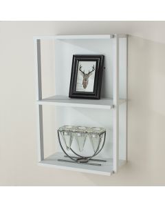 Arran Medium Wooden 3 Shelves Narrow Wall Shelf In Matt White