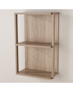 Arran Medium Wooden 3 Shelves Narrow Wall Shelf In Oak Effect