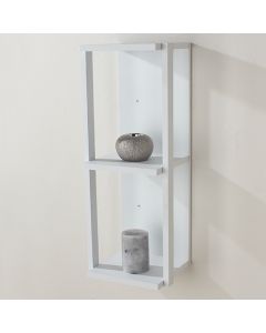 Arran Small Wooden 3 Shelves Narrow Wall Shelf In Matt White