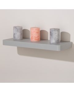 Arran Small Wooden Floating Wall Shelf In Light Grey