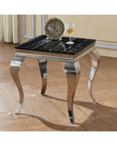 Arriana Marble Lamp Table With Stainless Steel Base