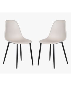 Berlin Curve Calico Plastic Seat Dining Chairs In Pair