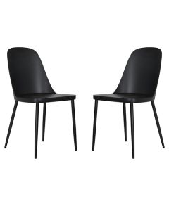 Berlin Duo Black Plastic Seat Dining Chairs In Pair
