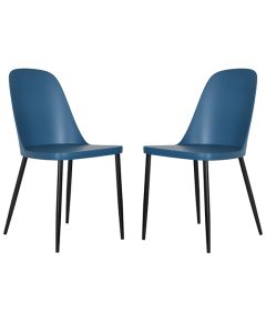 Berlin Duo Blue Plastic Seat Dining Chairs In Pair