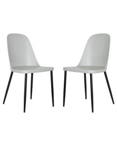 Berlin Duo Light Grey Plastic Seat Dining Chairs In Pair