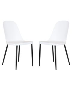 Berlin Duo White Plastic Seat Dining Chairs In Pair
