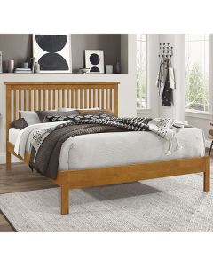 Ascot Wooden King Size Bed In Honey Oak