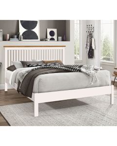 Ascot Wooden King Size Bed In White