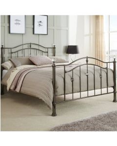 Ashley Metal Small Double Bed In Black Nickel
