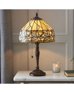 Ashtead Small Tiffany Glass Table Lamp In Dark Bronze