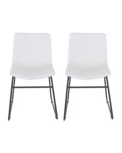 Aspen Grey Faux Leather Dining Chairs With Black Legs In Pair