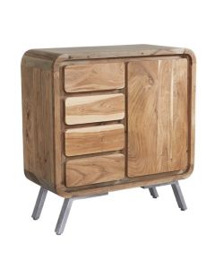 Aspen Medium Sideboard In Reclaimed Wood With 1 Door And 4 Drawers