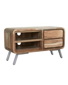 Aspen Medium Wooden 2 Drawers TV Stand In Reclaimed Wood