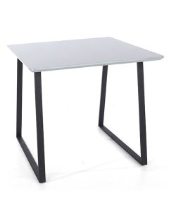 Aspen Square Dining Table In Grey High Gloss With Metal Legs