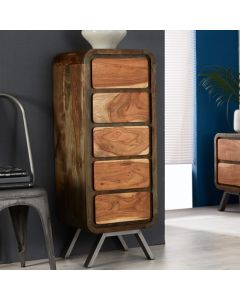 Aspen Tall Chest Chest Of Drawers In Natural With 6 Drawers