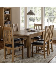 Astoria Extending Wooden Dining Table In Oak With 6 Chairs