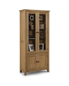 Astoria Glazed Wooden Display Cabinet In Waxed Oak