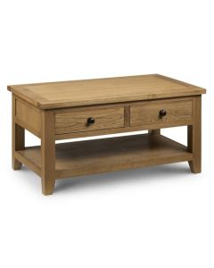 Astoria Wooden 2 Drawers Coffee Table In Waxed Oak