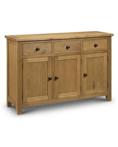 Astoria Wooden 3 Doors 3 Drawers Sideboard In Waxed Oak