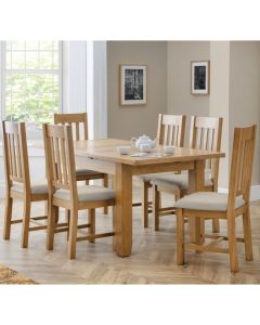 Astoria Wooden Dining Table In Natural With 6 Hereford Chairs