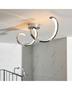 Astral LED Semi Flush Ceiling Light In Chrome