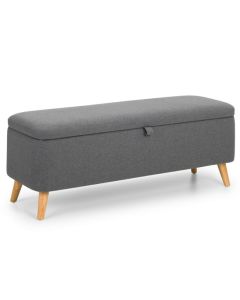 Astrid Linen Upholstered Blanket Box In Grey