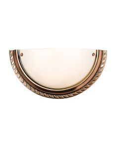 Athens Frosted Glass 1 Lights Wall Light In Antique Copper