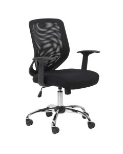 Atlanta Mesh Back Fabric Seat Office Chair in Black