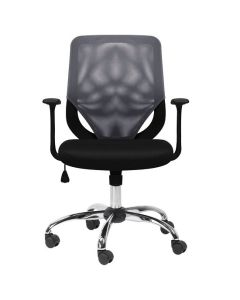 Atlanta Mesh Back Fabric Seat Office Chair in Black And Grey