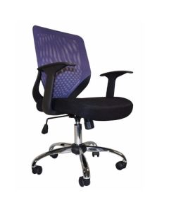 Atlanta Mesh Back Fabric Seat Office Chair in Black And Purple