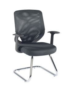Atlanta Mesh Back Fabric Seat Visitors Office Chair In Black
