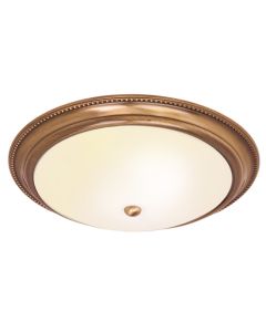 Atlas 2 Lights Flush Ceiling Light In Antique Brass