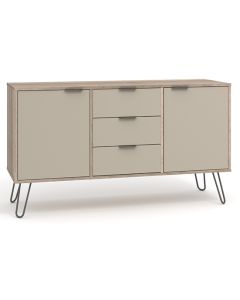 Augusta Medium Wooden 2 Door And 3 Drawers Sideboard In Driftwood