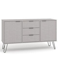 Augusta Medium Wooden 2 Door And 3 Drawers Sideboard In Grey