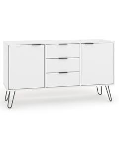 Augusta Medium Wooden 2 Door And 3 Drawers Sideboard In White