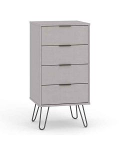 Augusta Narrow Wooden Chest Of Drawers With 4 Drawers In Grey