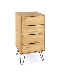 Augusta Narrow Wooden Chest Of Drawers With 4 Drawers In Pine